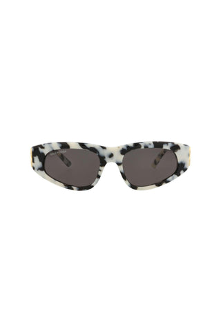 Balenciaga BB0095S BLACK + WHITE HAVANA Sunglasses