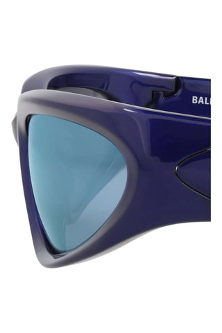 Balenciaga BB0157S Metallic Blue Sunglasses