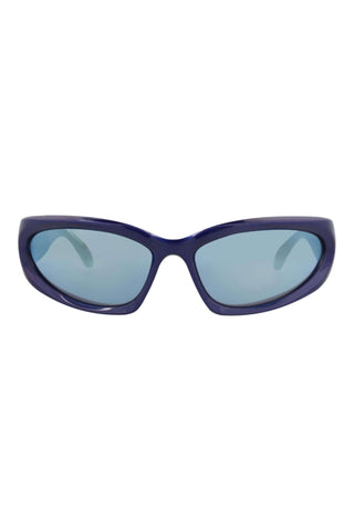 Balenciaga BB0157S Metallic Blue Sunglasses