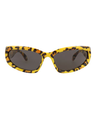 Balenciaga BB0157S Watertransfer Yellow Leopard Sunglasses