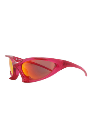 Balenciaga BB0352S METALLIC TRANSPARENT BRIGHT CHERRY RED Sunglasses