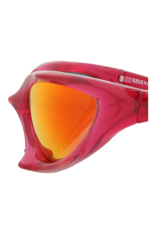 Balenciaga BB0352S METALLIC TRANSPARENT BRIGHT CHERRY RED Sunglasses