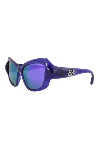 Balenciaga BB0353S TRANSPARENT BRIGHT BLUE/IRIDESCENT PINK Sunglasses