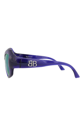 Balenciaga BB0353S TRANSPARENT BRIGHT BLUE/IRIDESCENT PINK Sunglasses
