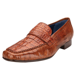 Belvedere 1029 Natale Men's Shoes Brandy Exotic Caiman Crocodile / Ostrich Slip-On Loafers (BV2962)-AmbrogioShoes