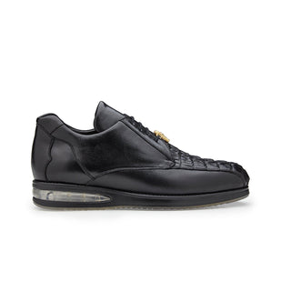 Belvedere 33620 Marcus Men's Shoes Black Exotic Genuine Hornback / Calf-Skin Leather Casual Sneakers (BV3046)-AmbrogioShoes