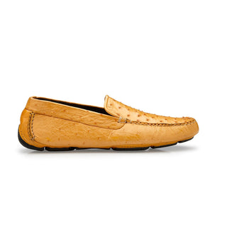 Belvedere 33622 Luis Men's Shoes Buttercup Exotic Genuine Ostrich Quill Slip-On Driver Loafers (BV3050)-AmbrogioShoes