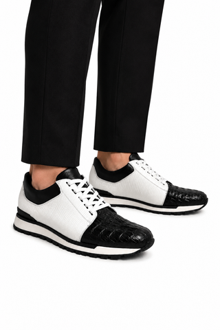 Belvedere 33631 Titan Exotic Crocodile / Lizard / Calf-Skin Leather Sneakers (BV3145)