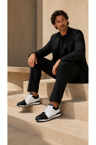 Belvedere 33631 Titan Exotic Crocodile / Lizard / Calf-Skin Leather Sneakers (BV3145)