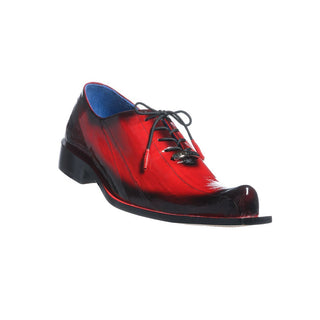 Belvedere 3415 Byron Men's Shoes Antique Red Eel Skin Lace-Up Oxfords (BV3002)-AmbrogioShoes