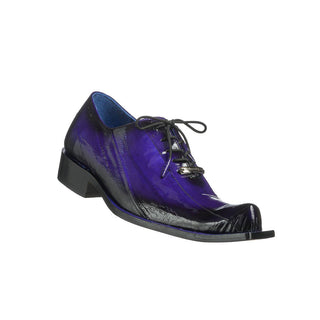 Belvedere 3415 Byron Men's Shoes Purple Eel Skin Lace-Up Oxfords (BV3001)-AmbrogioShoes