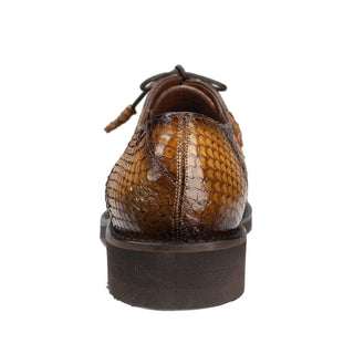 Belvedere 6B5 Tony Men's Shoes Antique Almond Brown Exotic Genuine Snake-Skin Oxfords (BV2953)-AmbrogioShoes