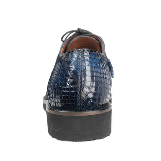 Belvedere 6B5 Tony Men's Shoes Ocean Blue Exotic Genuine Snake-Skin Oxfords (BV2950)-AmbrogioShoes