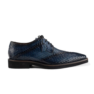 Belvedere 6B5 Tony Men's Shoes Ocean Blue Exotic Genuine Snake-Skin Oxfords (BV2950)-AmbrogioShoes