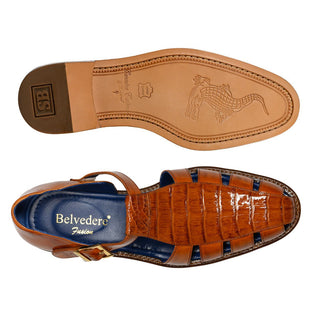 Belvedere 907 Peter Men's Shoes Almond Exotic Teju Lizard / Caiman Crocodile / Calf-Skin Leather Eyes Monk-Strap Loafers (BV3013)-AmbrogioShoes