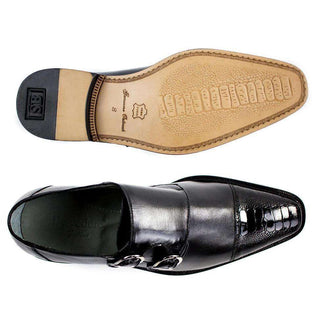 Belvedere Mens Black Double Monk Strap Loafers 1618 (BV2104)-AmbrogioShoes