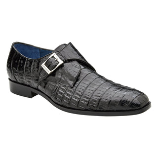 Belvedere Angelo R99 Men's Shoes Exotic Caiman Crocodile Single Monk-Strap (BV3188)-AmbrogioShoes