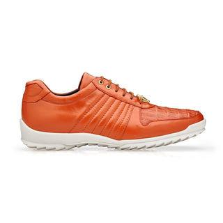 Belvedere Astor 33599 Men's Shoes Orange Exotic Crocodile / Calf-Skin Leather Casual Sneakers (BV3093)-AmbrogioShoes