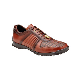 Belvedere Astor 33599 Men's Shoes Sport Exotic Crocodile / Calf-Skin Leather Casual Sneakers (BV3091)-AmbrogioShoes