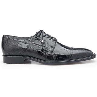 Belvedere Batta Men's Black Genuine Ostrich Oxfords 14006-BLK (BV2512)-AmbrogioShoes