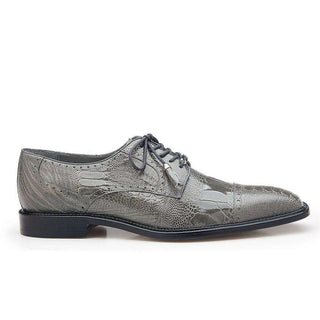 Belvedere Batta Men's Gray Genuine Ostrich Cap Toe Oxfords 14006 (BV2117)-AmbrogioShoes