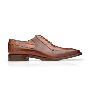 Belvedere Biagio B13 Men's Shoes Peanut Exotic Ostrich / Calf-Skin Leather Split-Toe Oxfords (BV3117)-AmbrogioShoes