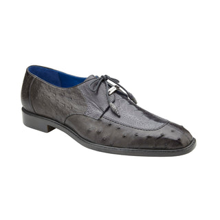 Belvedere Bolero R43 Men's Shoes Gray Exotic Genuine Ostrich Split-Toe Derby Oxfords (BV3095)-AmbrogioShoes