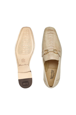 Belvedere Bruno 1026 Black Exotic Ostrich / Calf-Skin Leather Horsebit Split-Toe Loafers (BV3072)-AmbrogioShoes