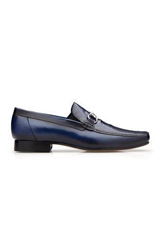 Belvedere Bruno 1026 Black Ostrich / Leather Horsebit Split-Toe Loafers (BV3072)