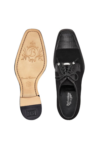 Belvedere Capitano R103 Oiled Caiman Crocodile / Suede Derby (BV3189)