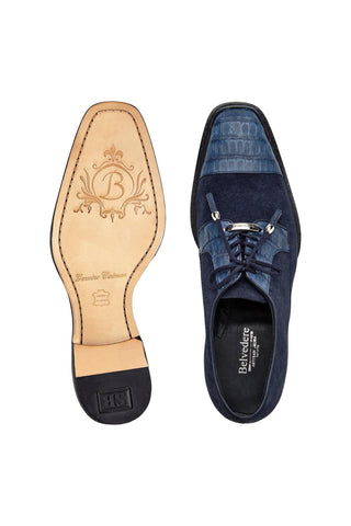 Belvedere Capitano R103 Oiled Caiman Crocodile / Suede Derby (BV3189)