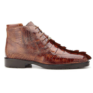 Belvedere Shoes Men's Barone Brandy Genuine Hornback & Ostrich Boots 491 (BV2304)-AmbrogioShoes
