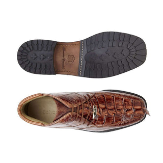 Belvedere Shoes Men's Barone Brandy Genuine Hornback & Ostrich Boots 491 (BV2304)-AmbrogioShoes