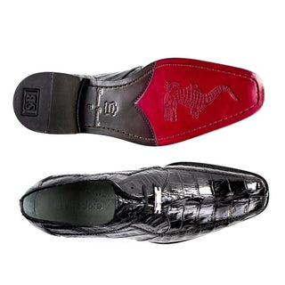 Belvedere Shoes Men's Colombo Black Genuine Hornback Crocodile Oxfords 1494 (BV2310)-AmbrogioShoes