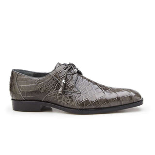 Belvedere Shoes Men's Lago Gray Genuine Alligator Oxfords 14010 (BV2318)-AmbrogioShoes