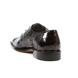 Belvedere Shoes Mens Nino Eel Ostrich Black Oxfords (BV1000)-AmbrogioShoes