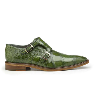 Belvedere Shoes Men's Oscar Pistachio Genuine Alligator Loafers B02 (BV2415)-AmbrogioShoes