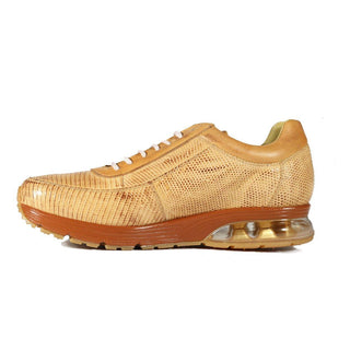 Belvedere E17 Savana Camel Exotic Lizard Tennis Sneakers (BVS3033)-AmbrogioShoes