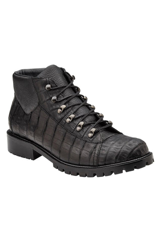 Belvedere Felipe CB06 Oiled Caiman Crocodile / Leather Combat Boot (BV3193)