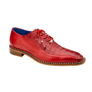 Belvedere Gabriele B04 Men's Designer Shoes Red Caiman Crocodile / Calf-Skin Leather Oxfords (BV3098)-AmbrogioShoes