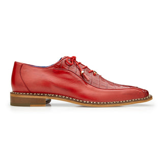 Belvedere Gabriele B04 Men's Designer Shoes Red Caiman Crocodile / Calf-Skin Leather Oxfords (BV3098)-AmbrogioShoes