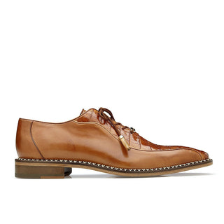 Belvedere Gabriele Men's Shoes Brandy Caiman Crocodile & Calf-Skin Leather Oxfords B04 (BV2856)-AmbrogioShoes