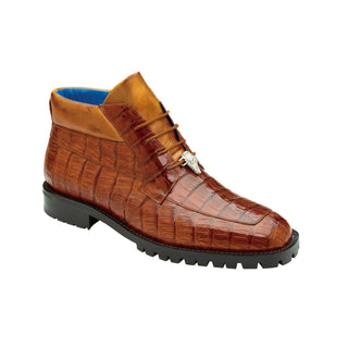 Belvedere Gallardo U02 Antique Sport Brown Exotic Caiman Crocodile Derby Split-Toe Boots (BV3075)-AmbrogioShoes