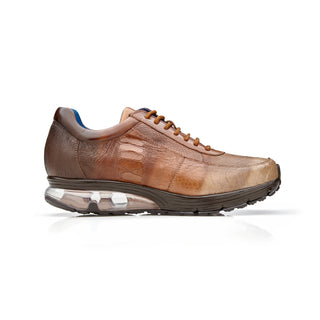 Belvedere George E16 Men's Shoes Rust Exotic Ostrich Leg Lace-Up Casual Sneakers (BV3125)-AmbrogioShoes