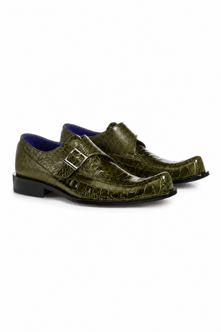 Belvedere Hunter Ostrich & Leather Single Monk Strap