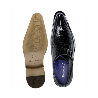 Belvedere Hunter Ostrich & Leather Single Monk Strap-AmbrogioShoes