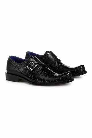 Belvedere Hunter Ostrich & Leather Single Monk Strap