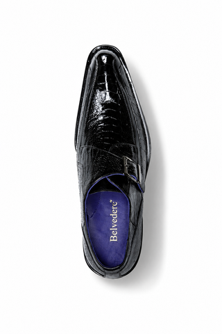 Belvedere Hunter Ostrich & Leather Single Monk Strap
