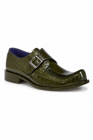 Belvedere Hunter Ostrich & Leather Single Monk Strap