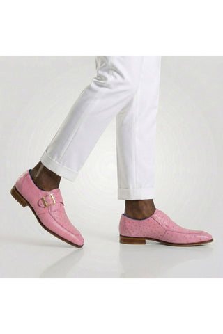 Belvedere Josh 114011 Ostrich Skin Split-Toe Monk Strap (BV3140)
